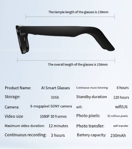 SmartVision AI Camera Glasses