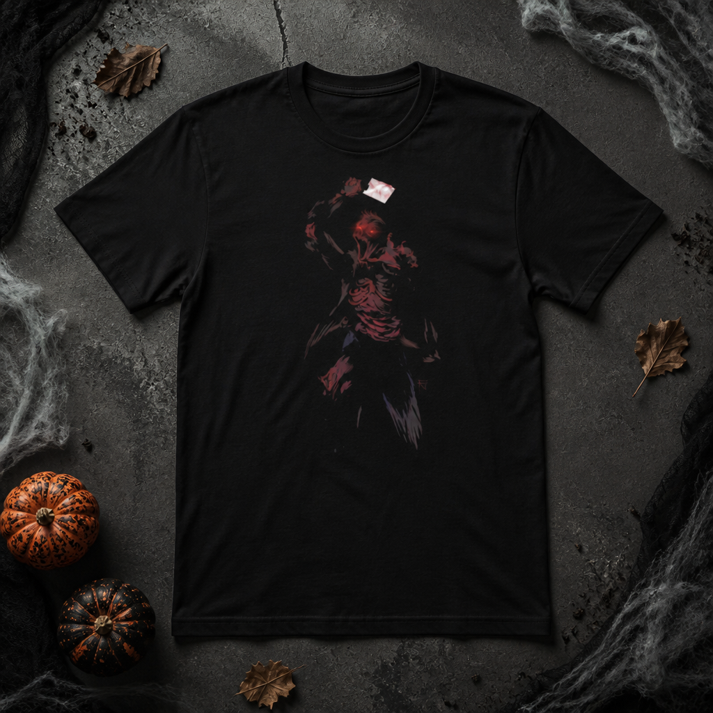 Crimson Phantom Halloween Graphic T-Shirt