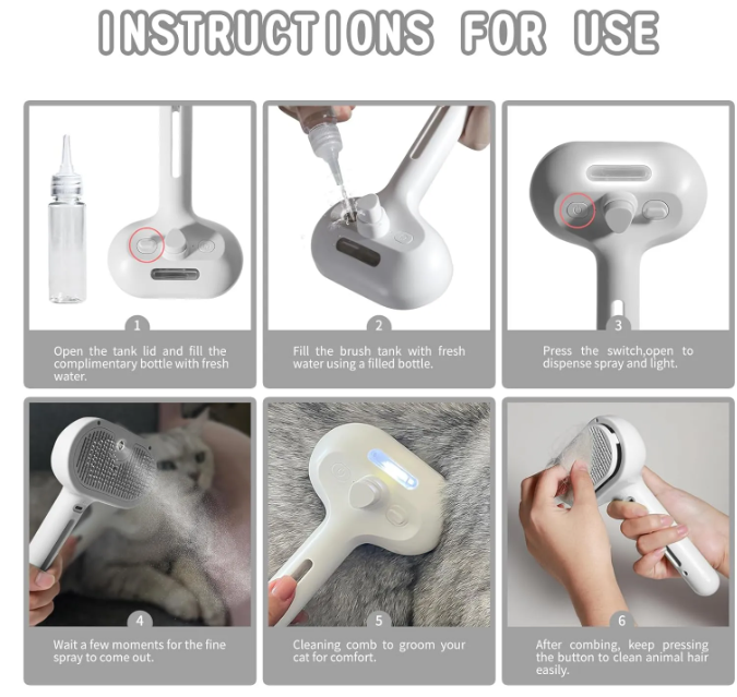 FurMist Pet Grooming Spray Brush