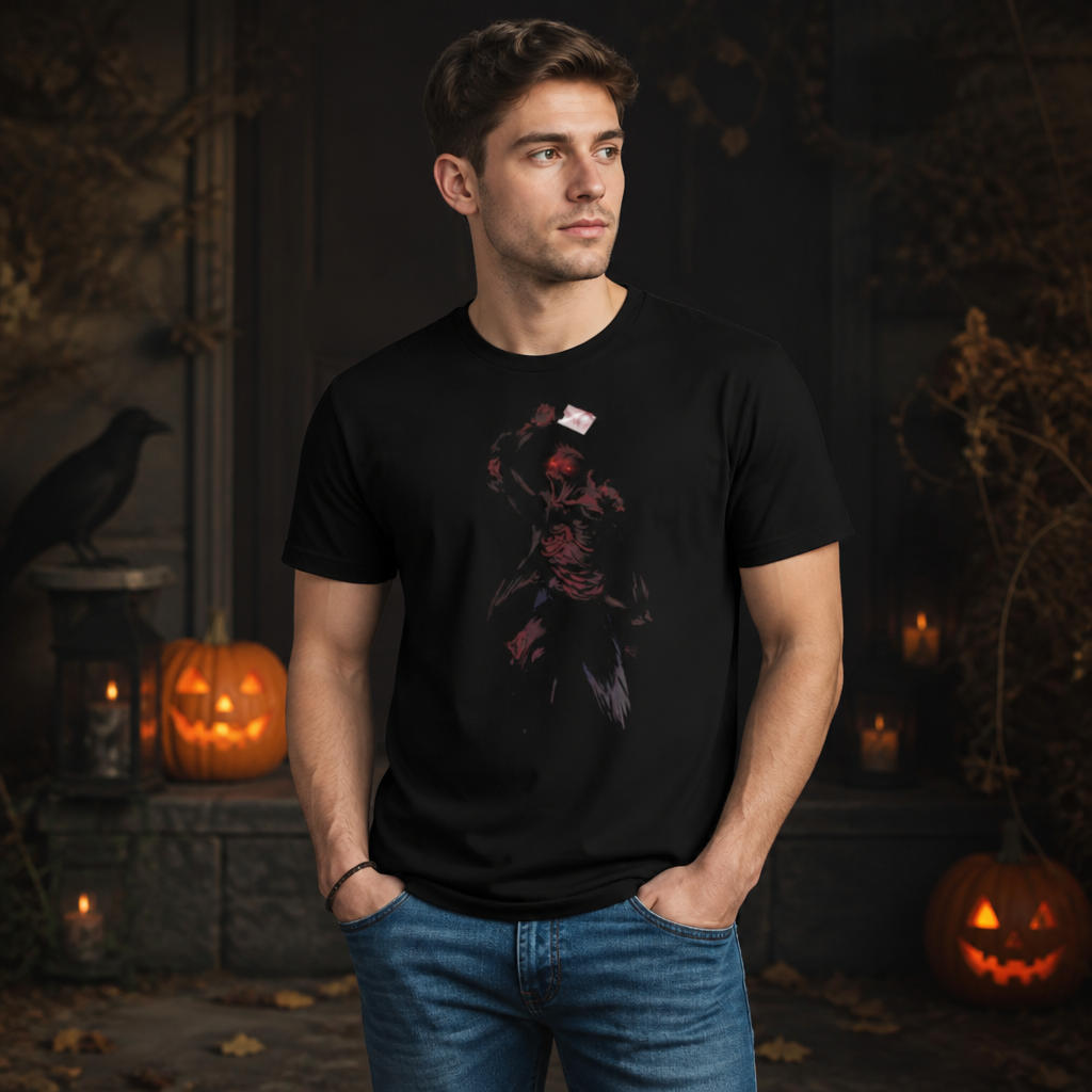 Crimson Phantom Halloween Graphic T-Shirt